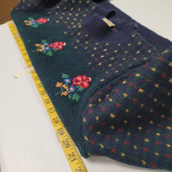 Vintage Susan Bristol Womens Wool Sweater Size 38 EU M US Crew Neck Cross Stitch - Picture 9 of 12